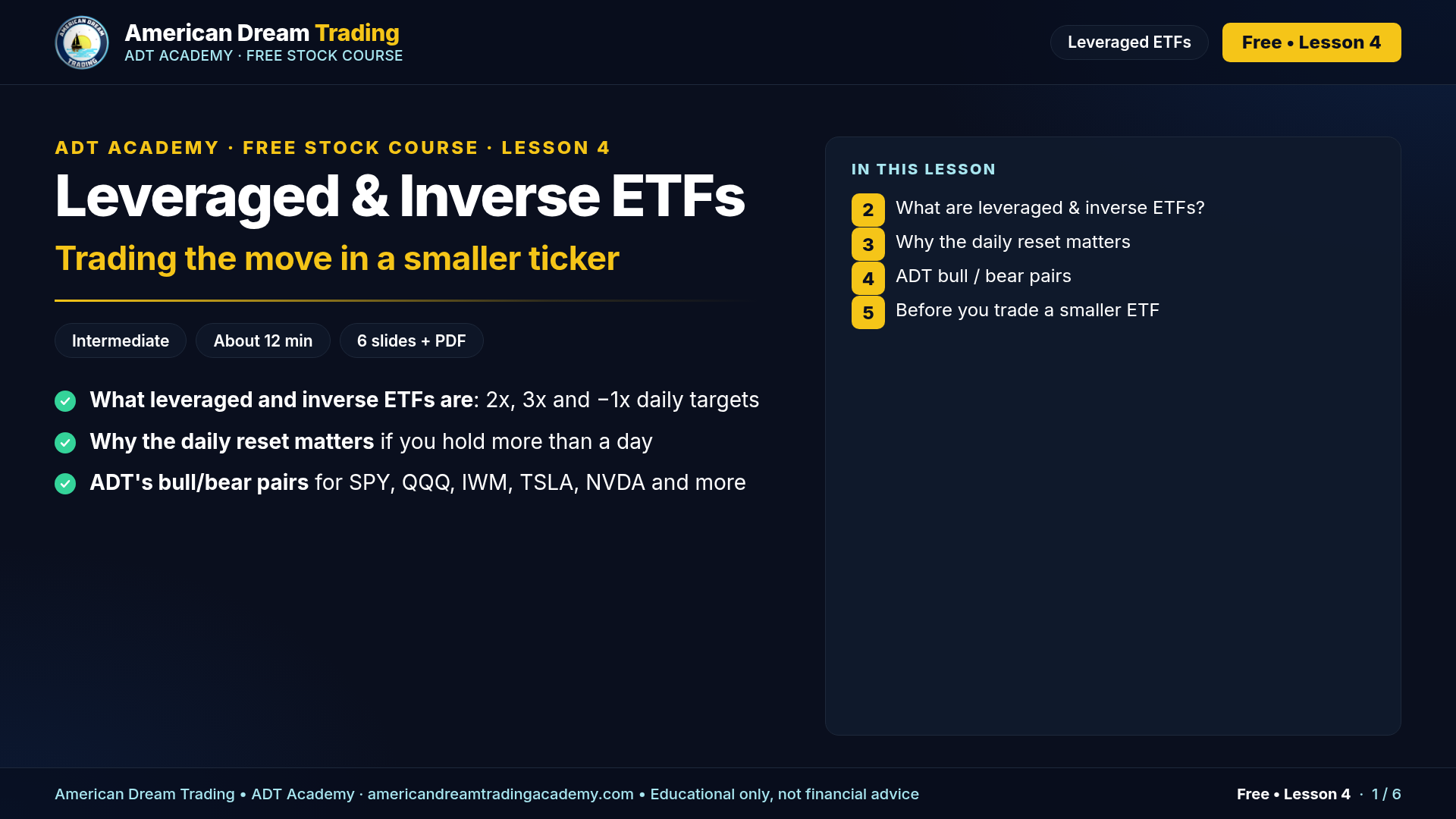 Smaller & Leveraged/Inverse ETFs: slide 1 of 6