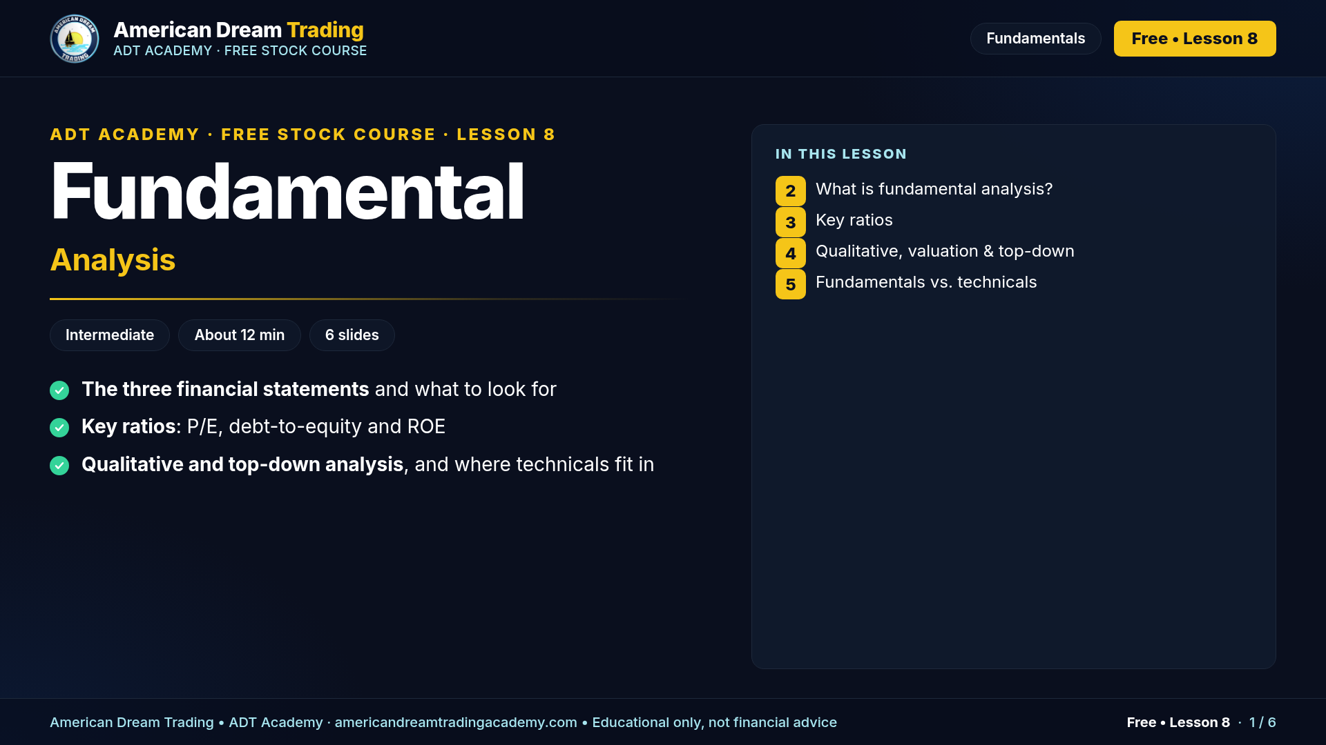 Fundamental Analysis: slide 1 of 6